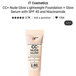 NIB IT COSMETICS CC NUDE GLOW  SKIN TINT FOUNDATION IN FAIR LIGHT